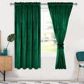 Hiasan Green Velvet Curtains 63 Inch Blackout Rod Pocket Thermal Insulated Soft Curtains Room Darkening Window Drapes With Tieba