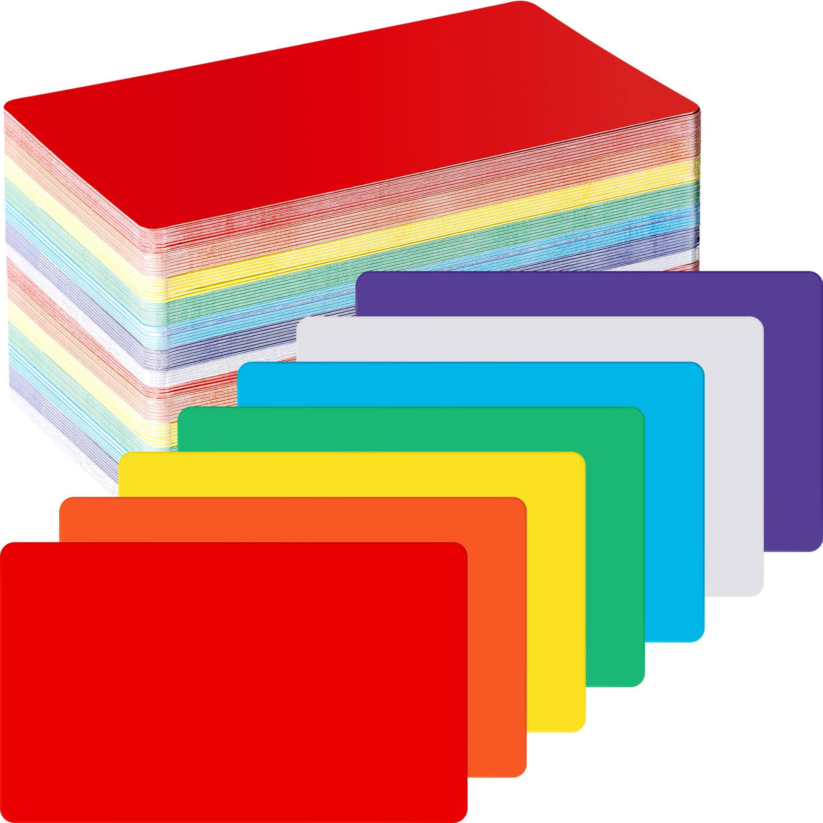 Harloon 100 Pcs Dry Erase Index Cards 3 X 5 Inch Laminated Reusable Dry Erase Note Cards Sheets For Office To Do List(Colorful)