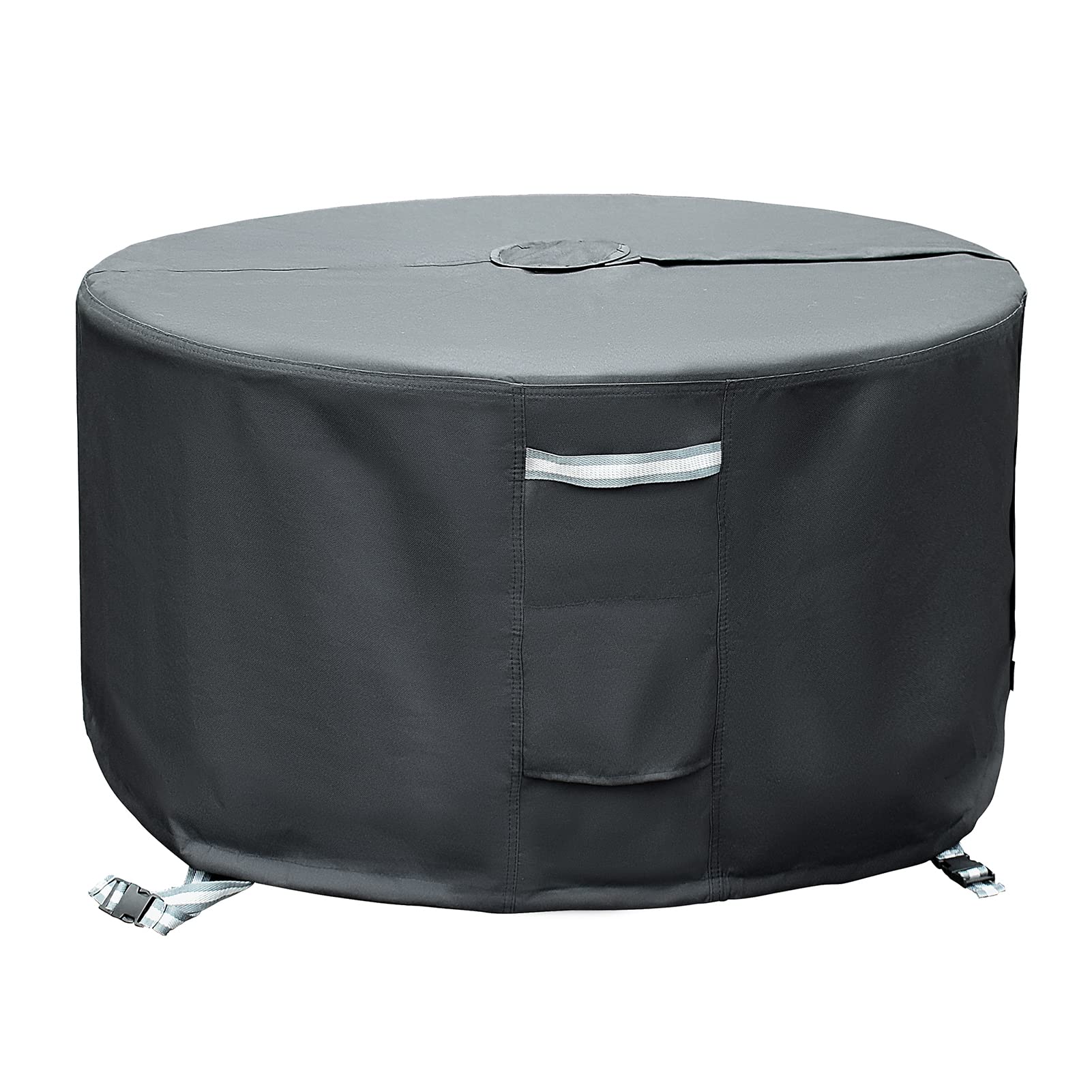 Tohonfoo Round Patio Table Cover With Umbrella Hole - 50'' Dia X 23'' H (Cover Size