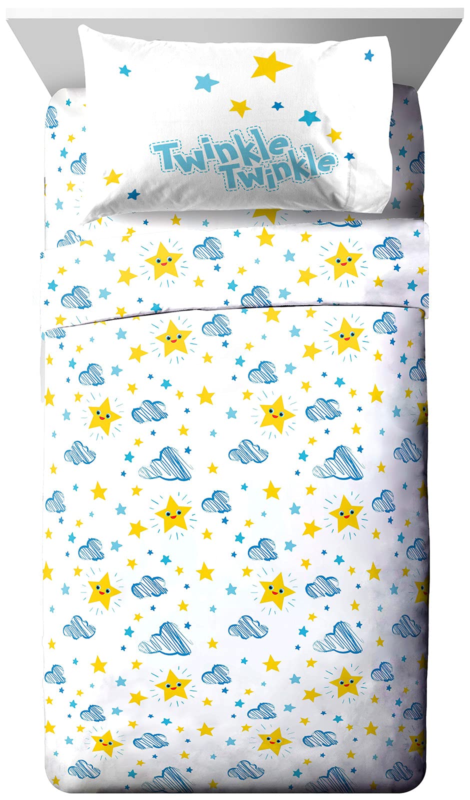 Jay Franco Cocomelon Little Star Twin Size Sheet Set - 3 Piece Set Super Soft And Cozy Kids Bedding - Fade Resistant Microfiber