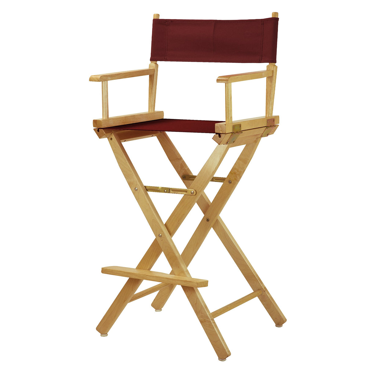 Casual Home 30&quot; Director'S Chair Natural Frame-With Burgundy Canvas, Bar Height