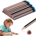 Seajan 48 Pcs 6b Jumbo Pencils, Big, Fat, Thick, Triangular Grip 7 Inch Large Pencils Refill with Eraser for Beginners Office Ch