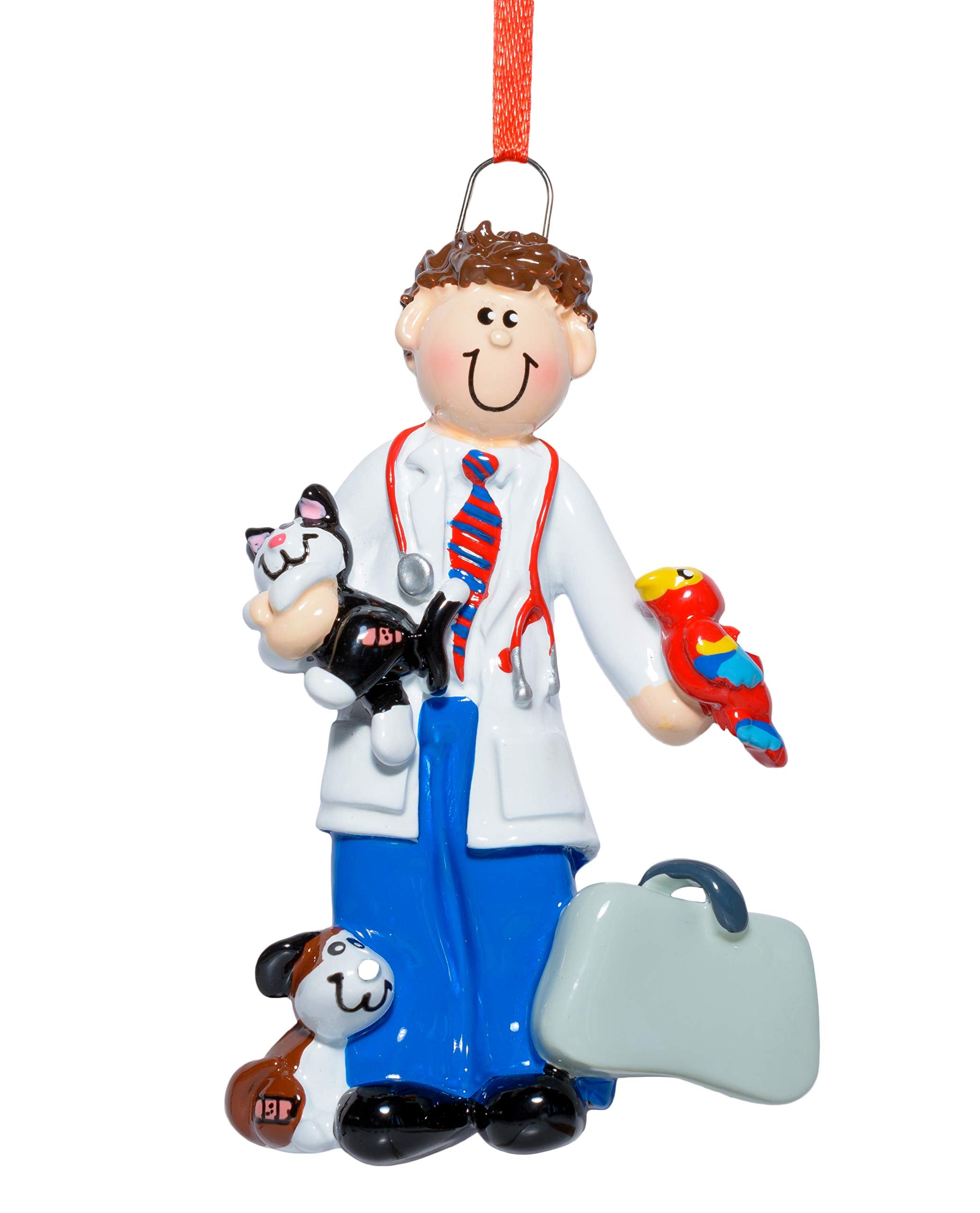 Rudolph and Me Male Veterinarian Ornament