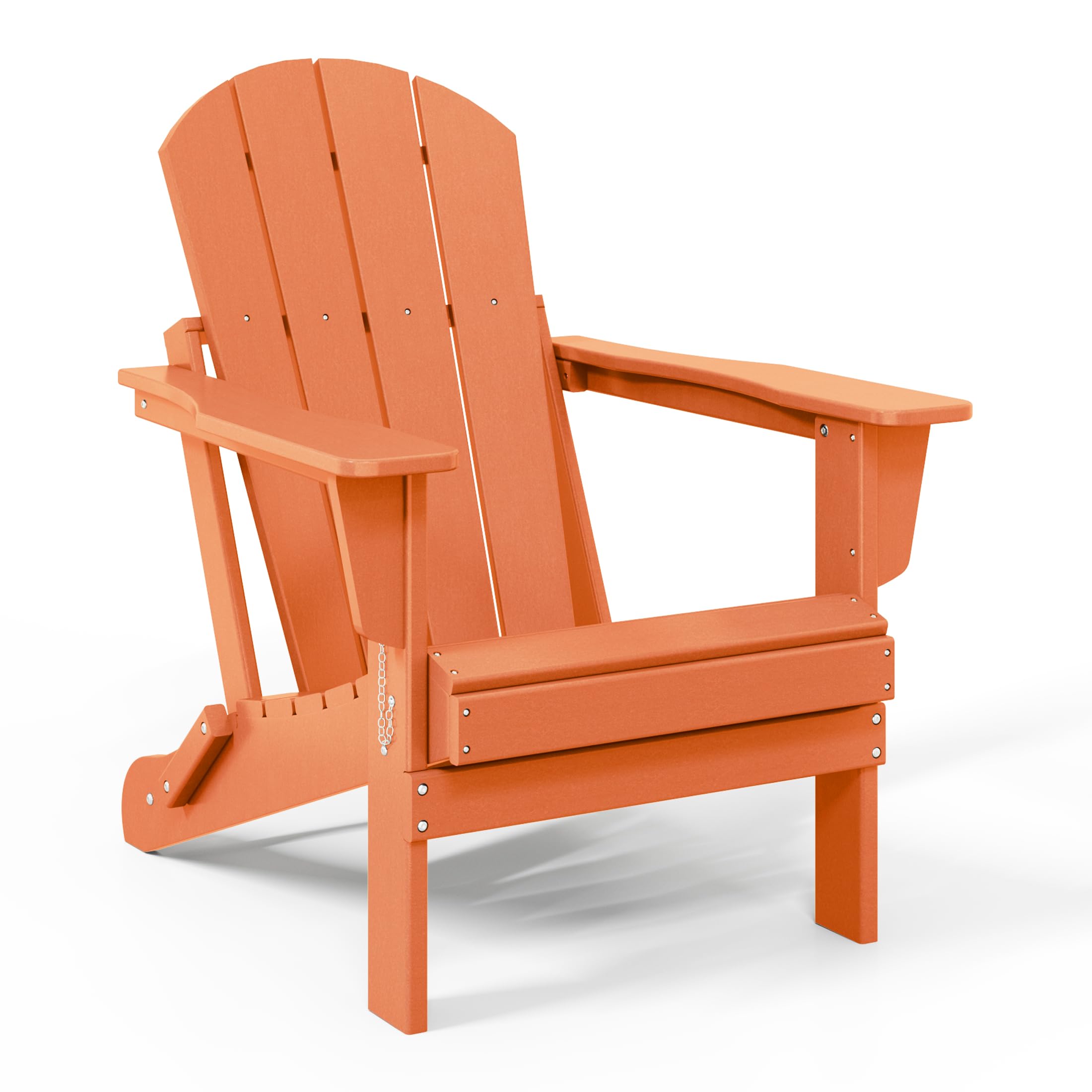 Westintrends Outdoor Adirondack Chair, Plastic Fire Pit Chair, Weather Resistant Folding Patio Lawn Chair For Outside Deck Garden Backyard Balcony, Orange