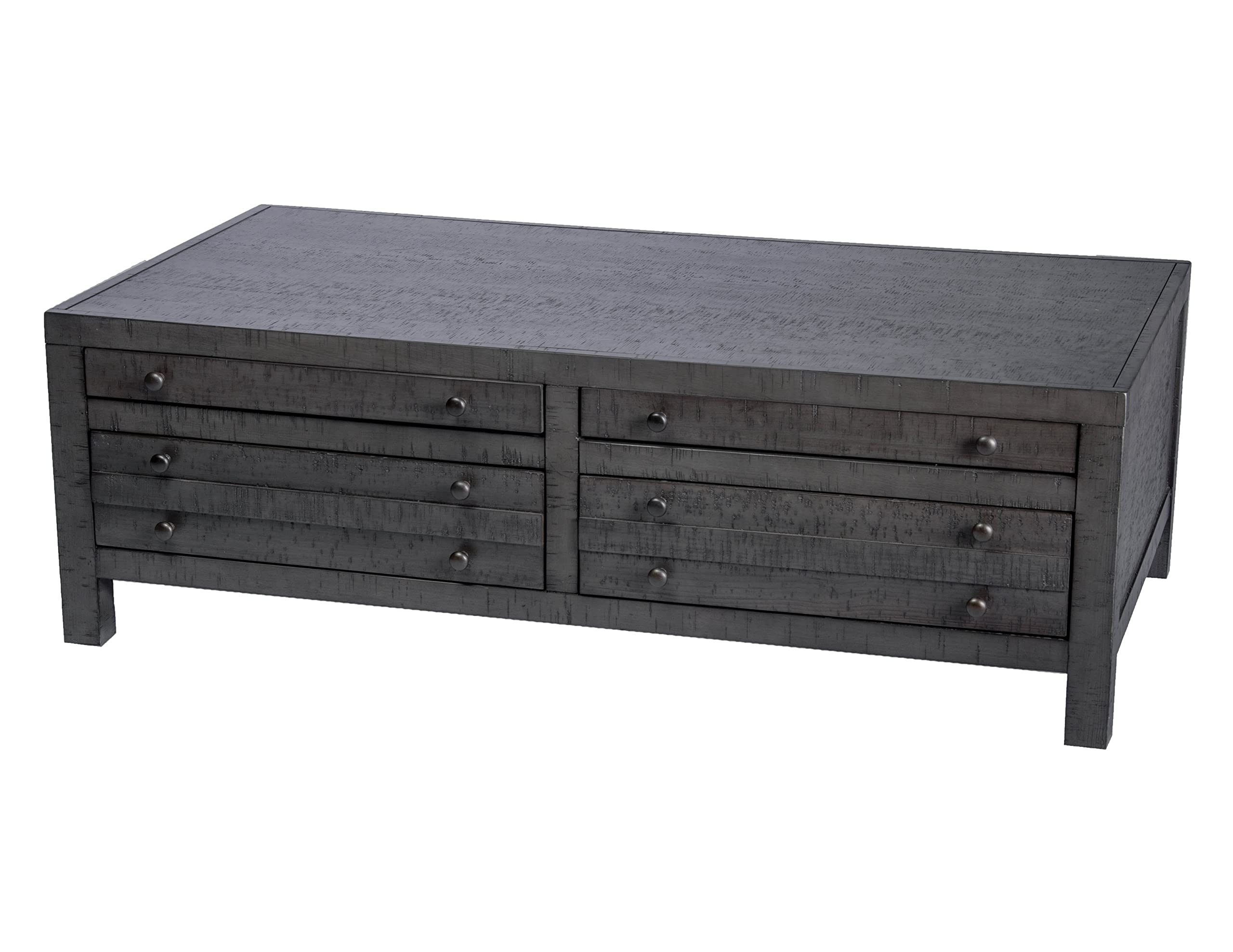 Best Quality Furniture CT488 Coffee Table Set, Rustic Dark Gray Oak