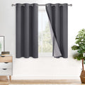 XWZO 100% Blackout Curtain Panels - Thermal Insulated Black Liner Curtains, Noise Reducing and Heat Blocking Drapes for Hall and