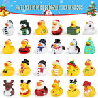 Christmas 24 Days Countdown Kids Advent Calendar 2023 With 24 Rubber Ducks For Decoration, Christmas Party Favor Gifts For Boys,