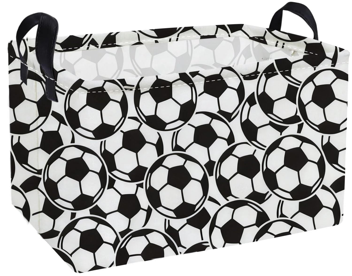Essme Rectangular Soccer Baskets,Kids Storage Box, Easter Basket for Girls with Handles for Room Decor, Book Bins,Shelf Basket.(