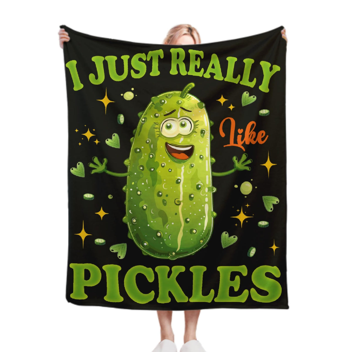 Pickle Blanket For Dill Pickles Lover Pickle Gifts Blanket For Boys Kids Teen I Just Really Like Pickles Soft Flannel Throw Blan