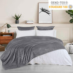Phf Ultra Soft Fleece Blanket Queen Size, No Shed No Pilling Luxury Plush Cozy 300Gsm Lightweight Blanket For Bed, Couch, Chair, Sofa Suitable For All Season, 90' X 90', Grey