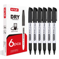 Sfaih Dry Erase Markers Fine Tip - 6 Pack Whiteboard Markers Dry Erase For Kids Adult Low Odor, Black Dry Erase Markers Fine Poi
