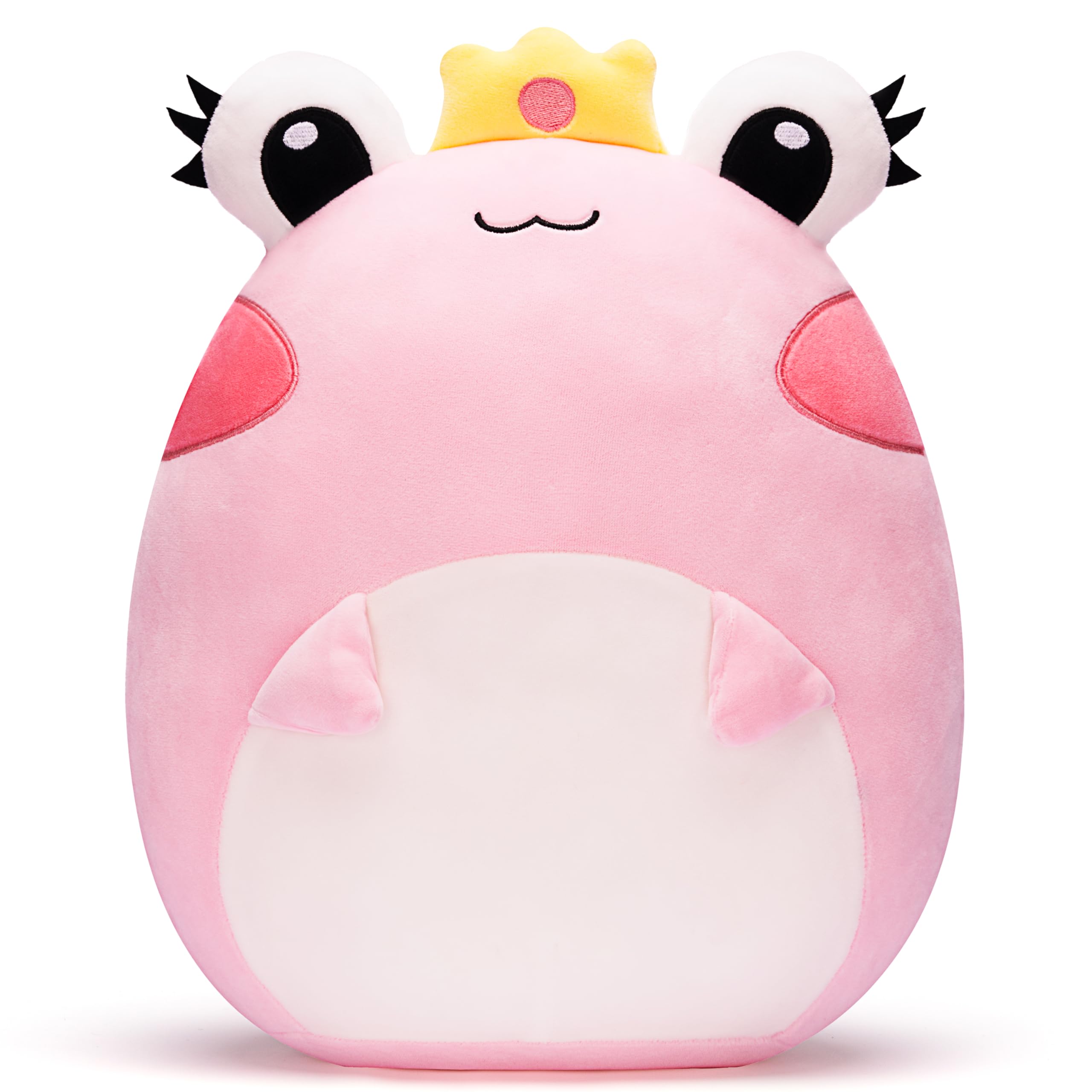 Playnics Original 13.5-Inch Large Frog Plush Pillow Stuffed Animal Toy,Big Size Cute Soft Toys Kawaii Cuddle Plushie,Gift For Gi