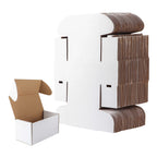 Rlavbl 50 Pack 4.6X2.2X2.2 Inches Small Shipping Boxes White Corrugated Cardboard Box For Small Business, Shipping, And Packing