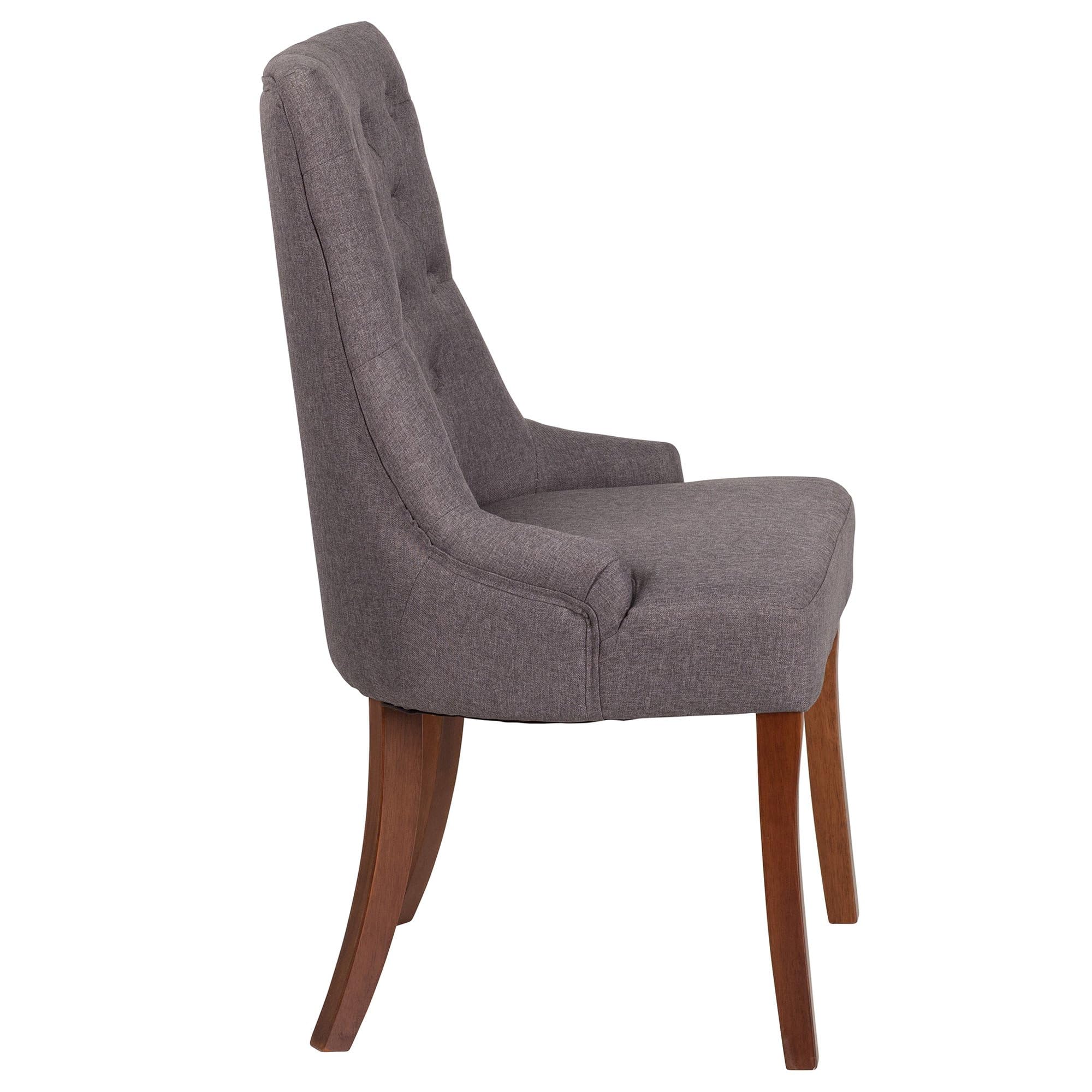 Flash Furniture HERCULES Paddington Series Grey Fabric Tufted Chair