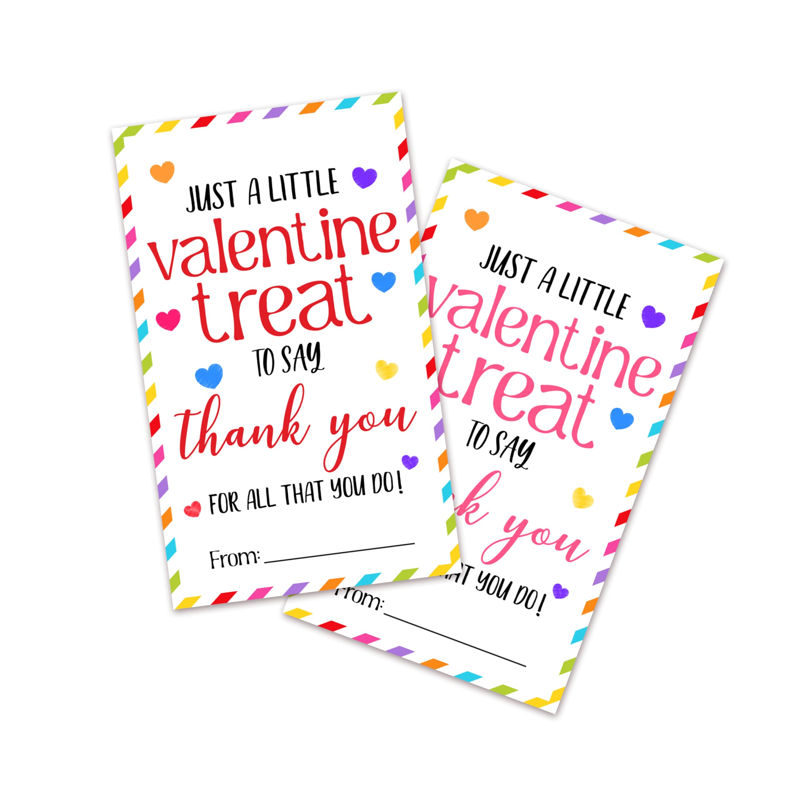 Valentine Sticker Set - Just A Little Valentine Treat To Say Thank You, Self-Adhesive Label For Valentine Gift Wrapping, 4 Diffe