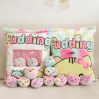 Jilpak Cat Plush Pillow, Cute Cat Plushies With Kitten Plush Doll, Removable Cat Stuffed Animals Throw Pillow, Kawaii Plushies C