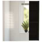Depot E-Shop Andes Medicine Single Door Cabinet with Mirror, Five Interior Shelves, Black