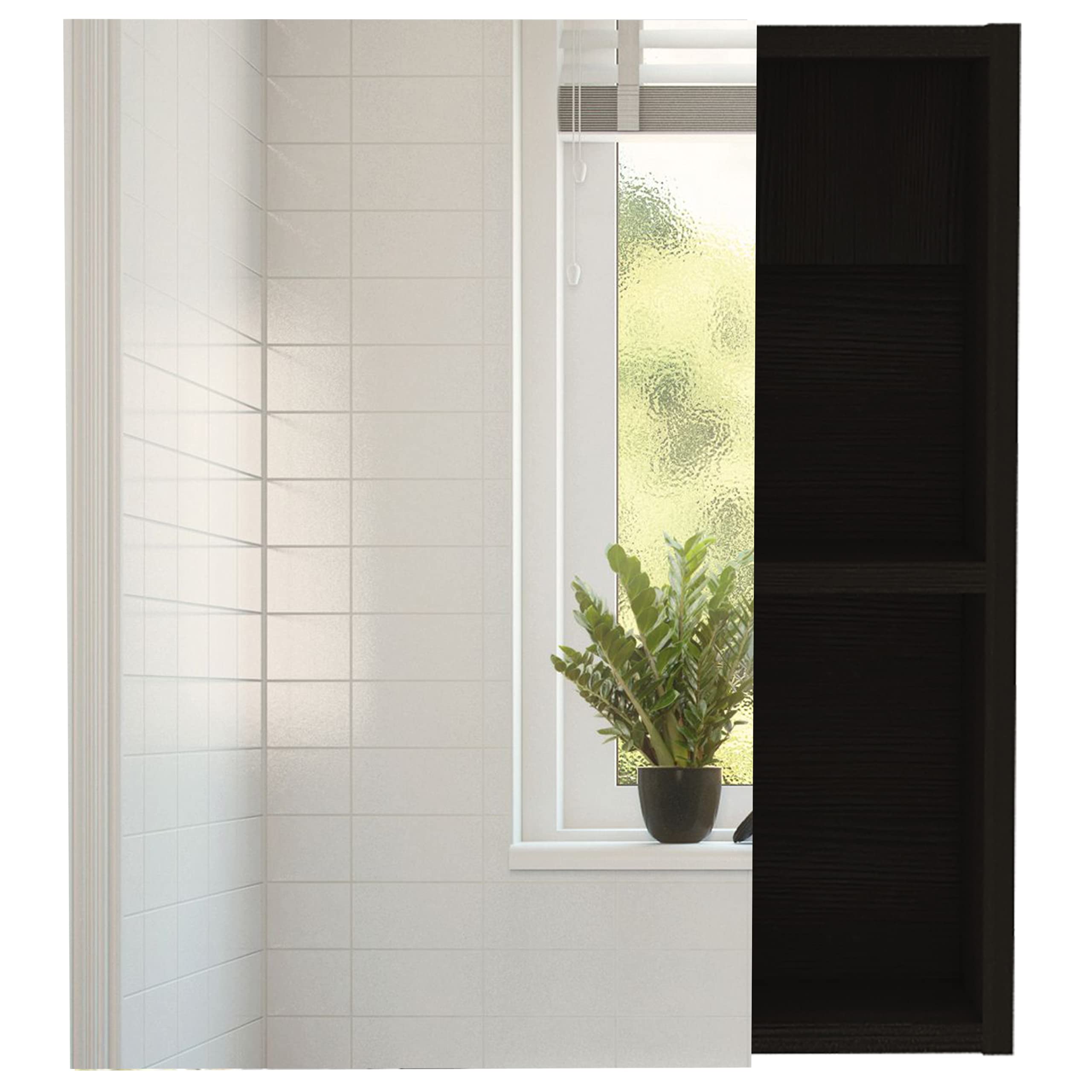 Depot E-Shop Andes Medicine Single Door Cabinet with Mirror, Five Interior Shelves, Black