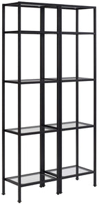 Crosley Furniture Aimee 2-Piece Bookshelf Set with Glass Shelves, Bookcase Storage, Oil-Rubbed Bronze