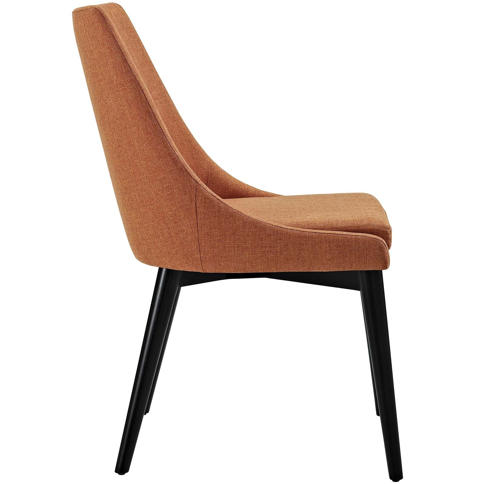 Modway Viscount Mid-Century Modern Upholstered Fabric Kitchen And Dining Room Chair In Orange