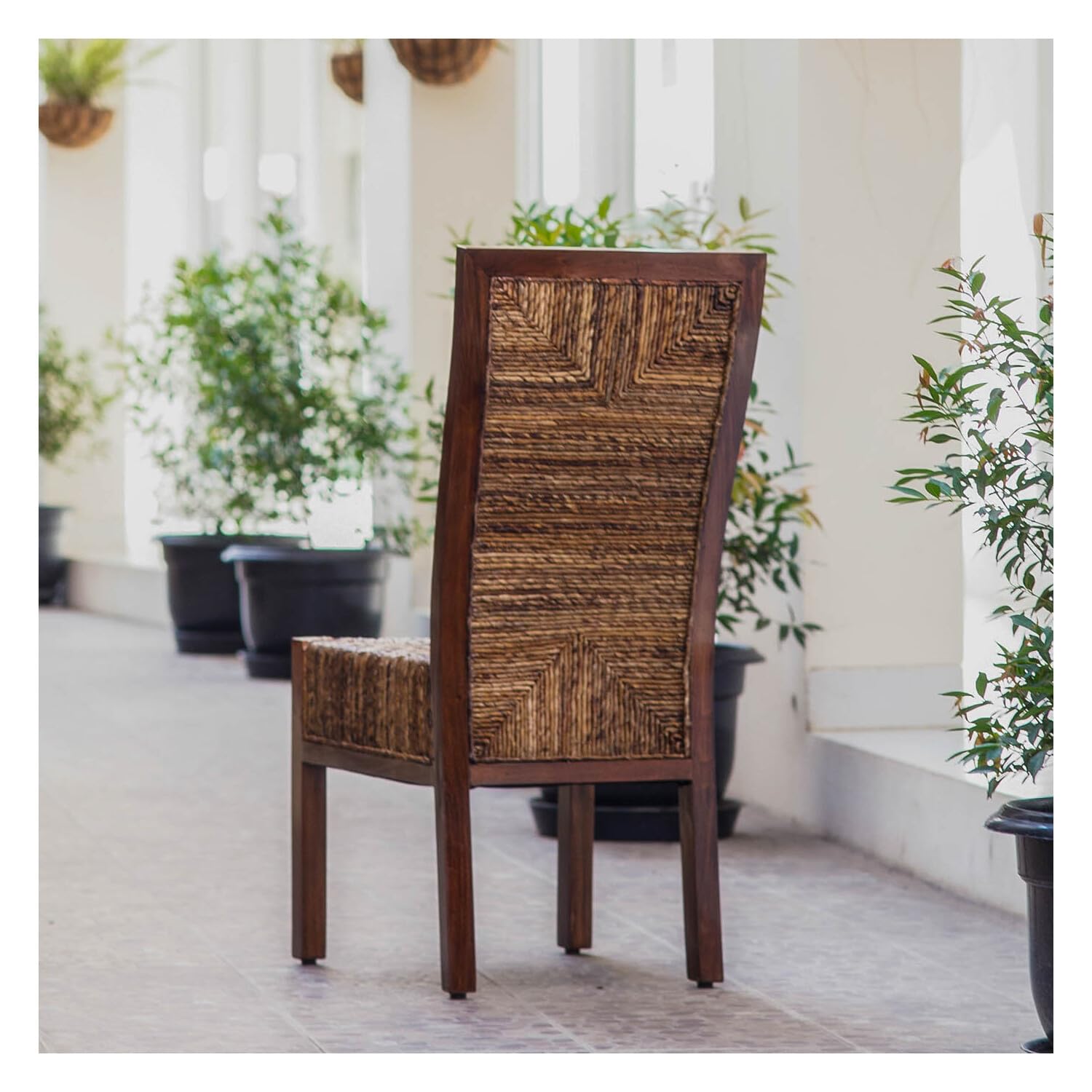 International Caravan Set Of Two Dallas Abaca Weave Dining Chair