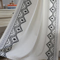 Colorbird Window Curtain For Bedroom, Embroidered Boho Curtain Panels, 2 Panels Black And White 84 Inch Curtains Rod Pocket Curt