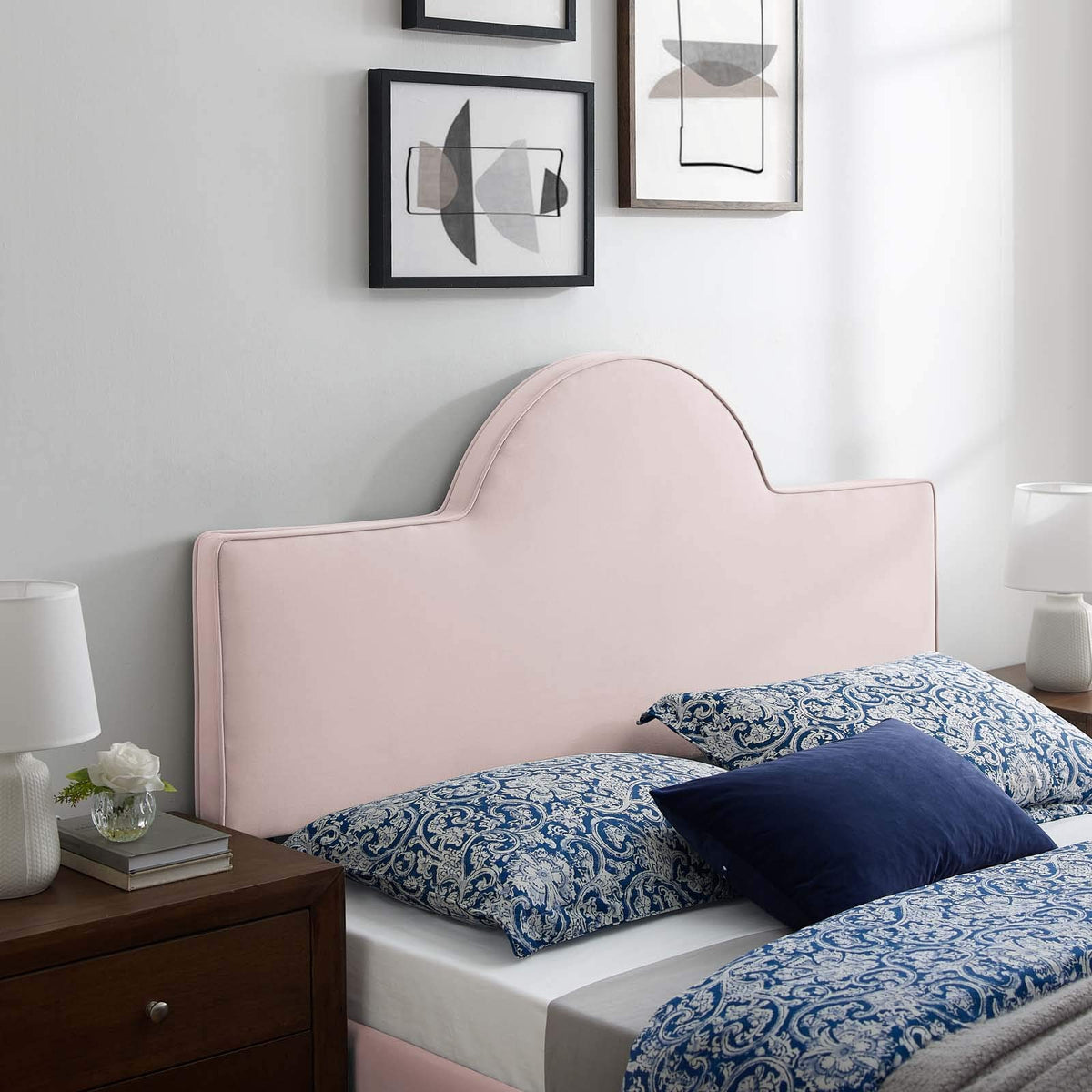 Modway Dawn Performance Velvet Headboard, King/Ca King, Pink