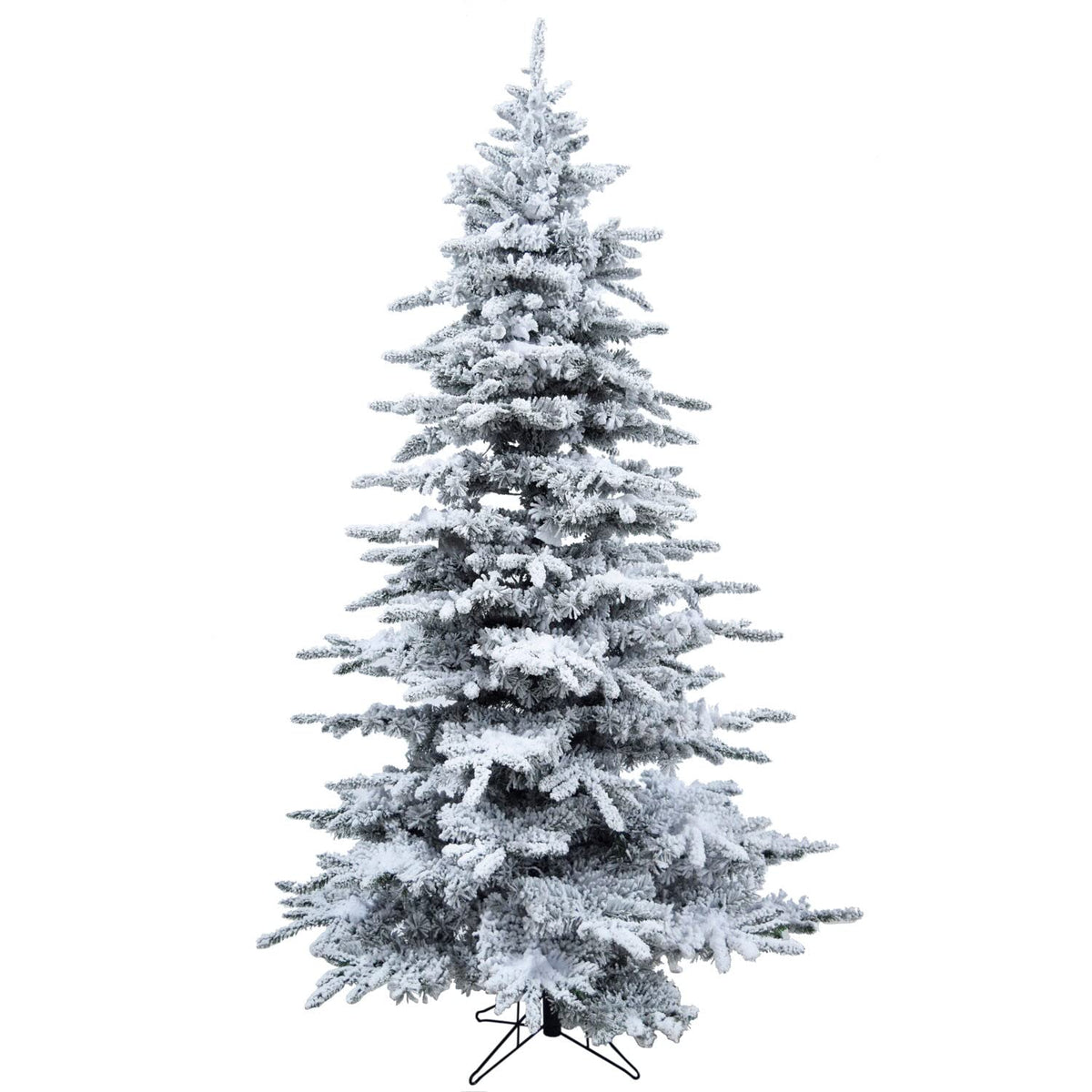 Christmas Time 7.5-Ft Silverado Pine White Flocked Slim Christmas Tree With Ez Connect Warm White Led Lights