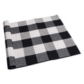SEEKSEE Cotton Buffalo Plaid Rug 2x3 Black and White Checked Rug Washable Doormats Indoor Outdoor Rugs for Layered Front Door 