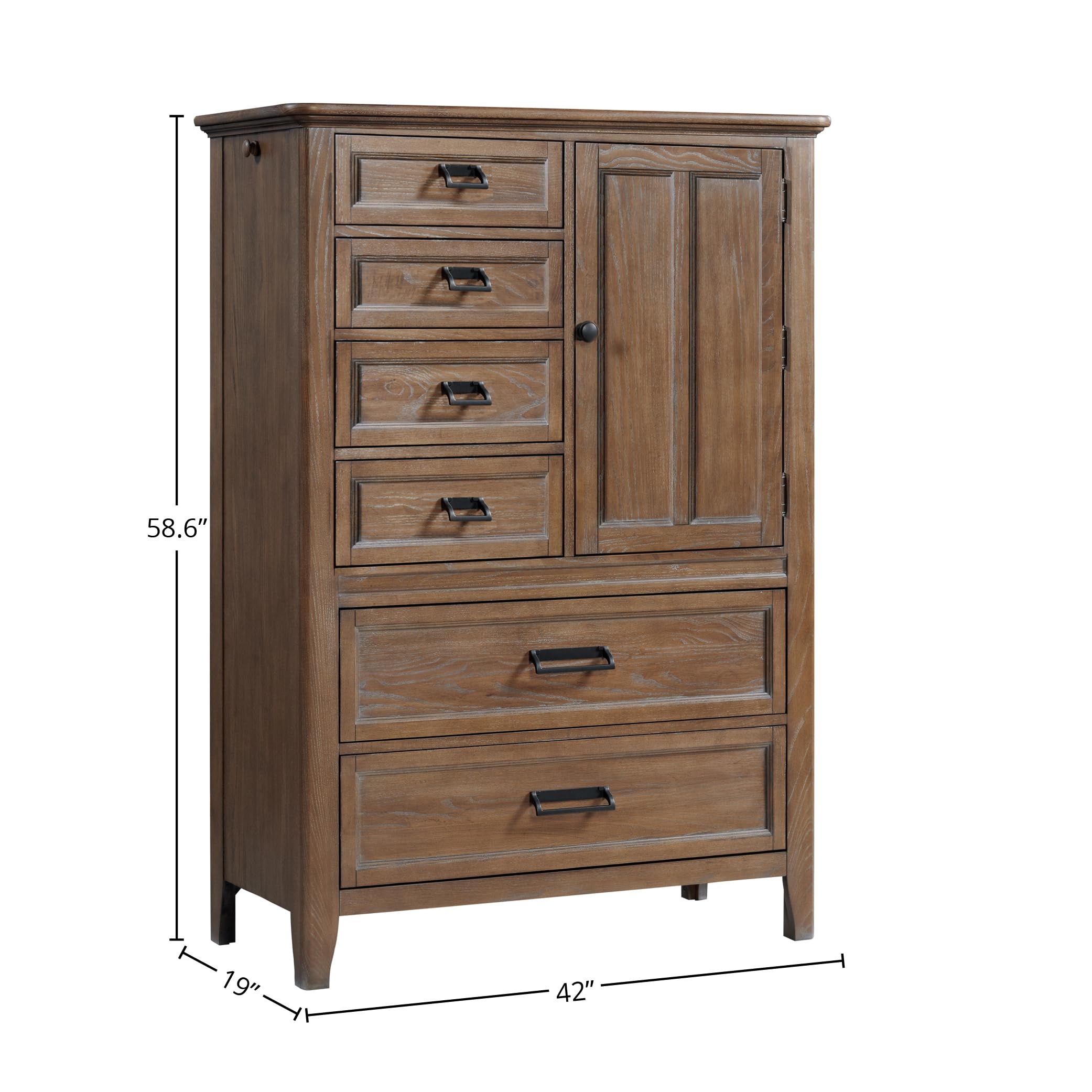 Intercon Alta Gentleman's Chest, 6 Drawer Dresser, Brown
