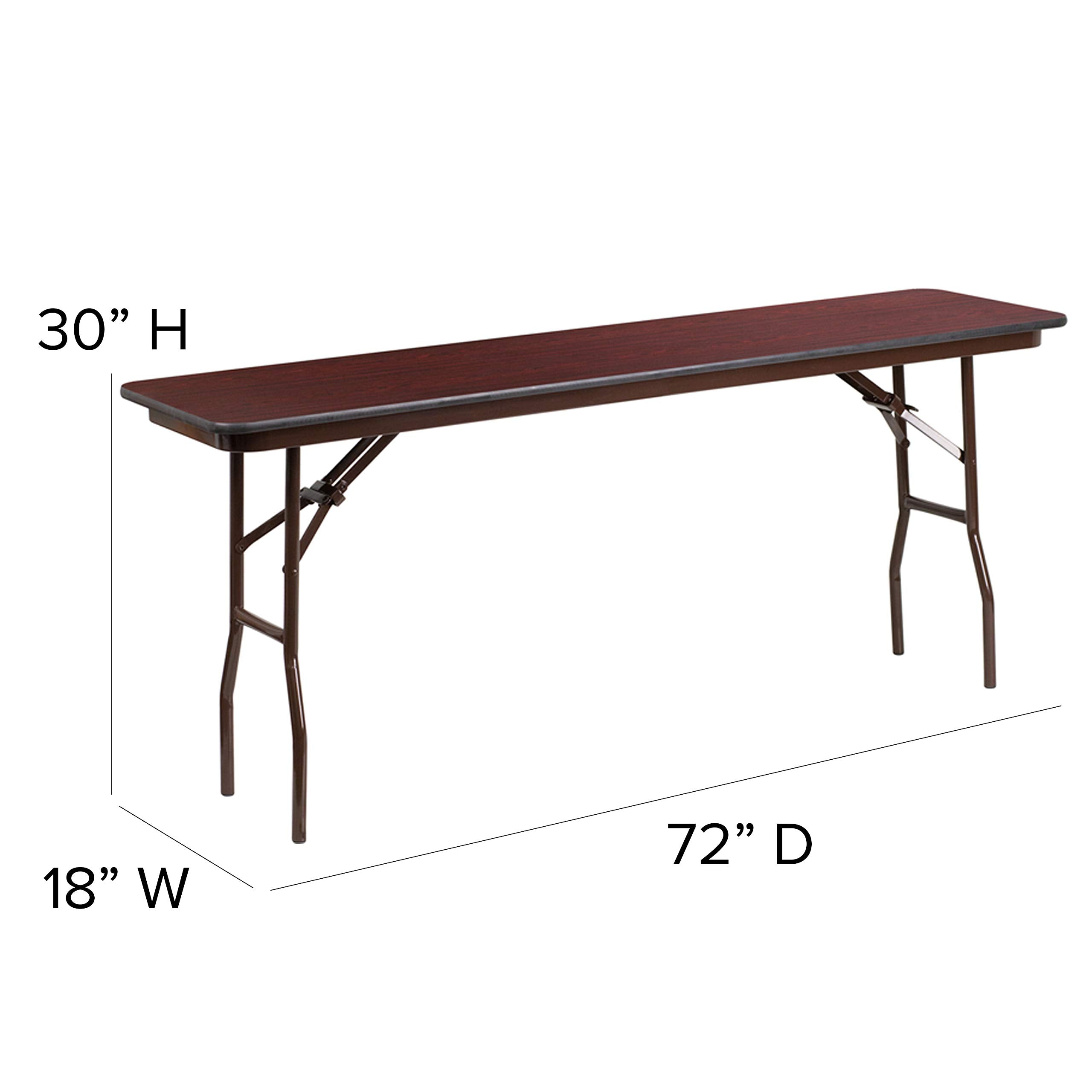 Flash Furniture Frankie 6' Mahogany Melamine Laminate Folding Training and Event Table, Rectangular Folding Training Table, Brown