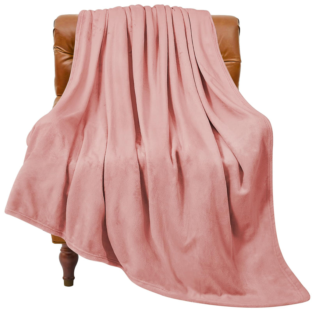 Bedelite Fleece Blanket Twin Size Pink Throw Blankets For Couch & Bed, Luxury Plush Cozy Fuzzy Blanket 60X80 Inches, Super Soft