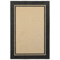 HomeRoots 5' x 8' Beige and Black Indoor Outdoor Area Rug