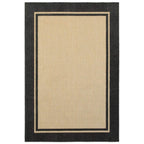 HomeRoots 5' x 8' Beige and Black Indoor Outdoor Area Rug