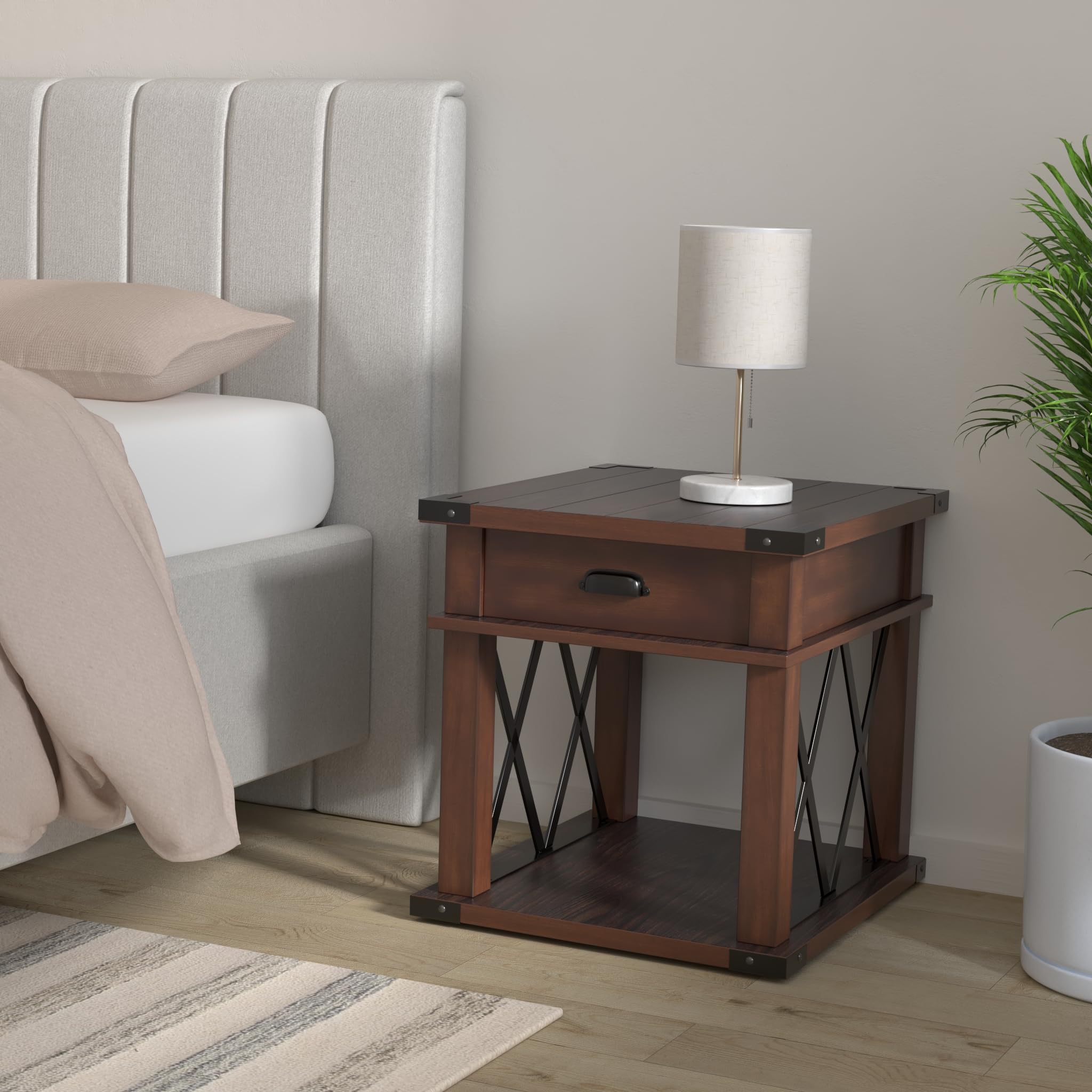 Progressive Furniture Landmark Rectangular End Table, Brown