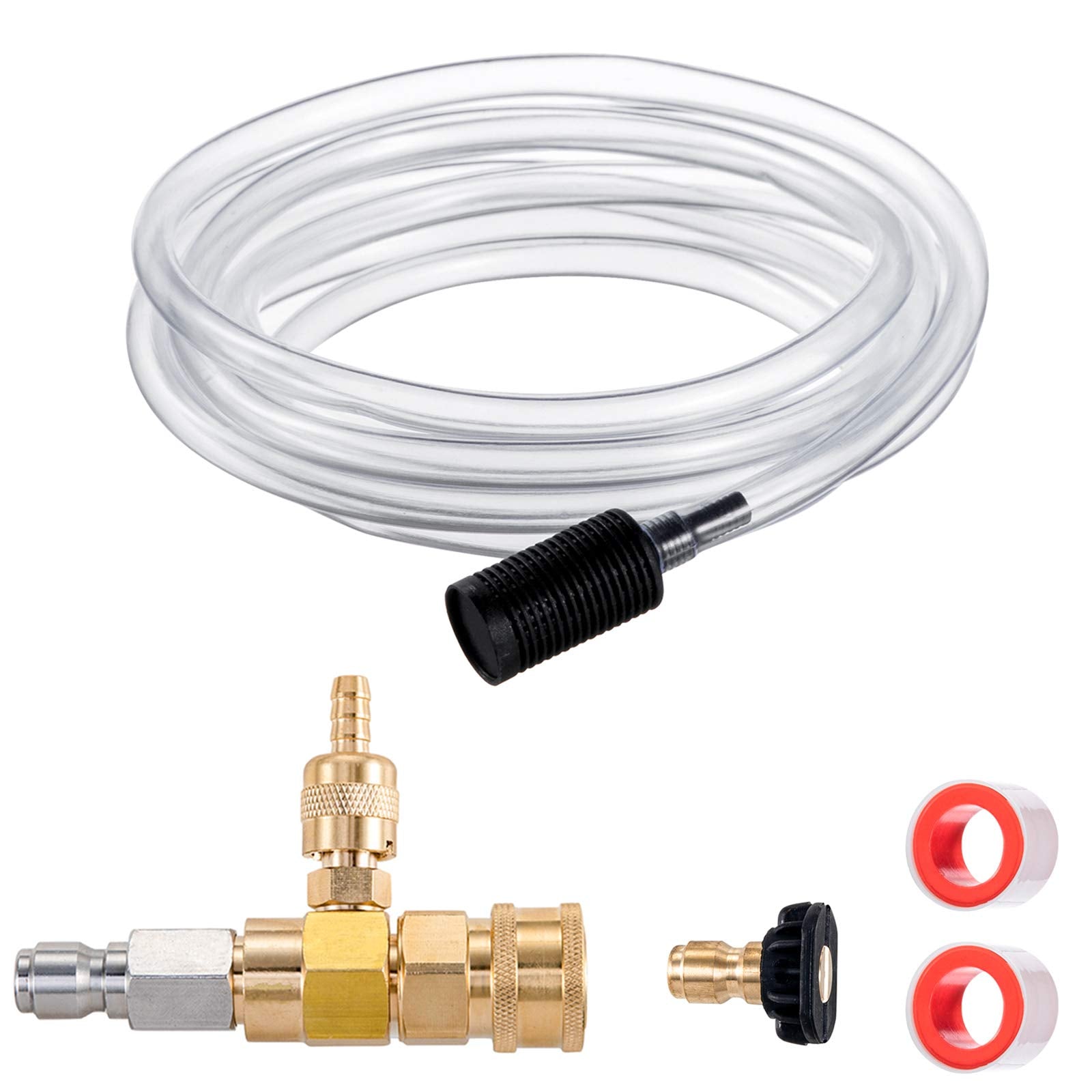 Raincovo Downstream Injector For Pressure Washer, Power Washer Chemical Injector Kit, Soap Injector, 3/8 Inch Quick Connect, 400