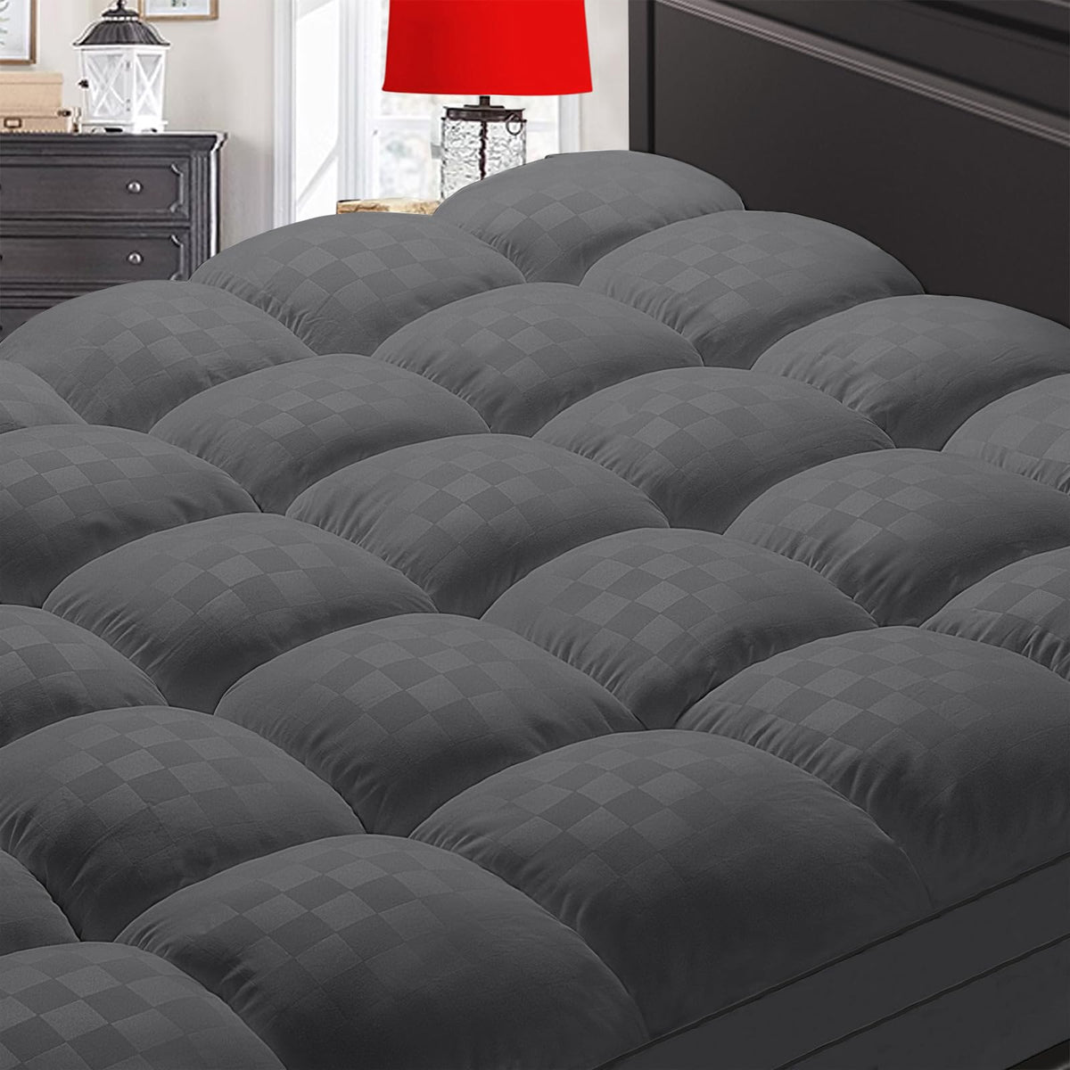 Samebed Mattress Topper Queen,Extra Thick Mattress Pad Cover For Back Pain,Cooling Mattress Protector With 8-21 Inch Deep Pocket