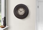 Monarch Specialties I 9045 Clocks, 20' Round, Wall Clock, Antique Brown, Transitional