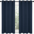 Deconovo Navy Blue Kitchen Curtains 45 Inch Length, Room Darkening Blackout Curtains, Soundproof Curtain Panels (Navy Blue, 52X45 Inch, 2 Panels)