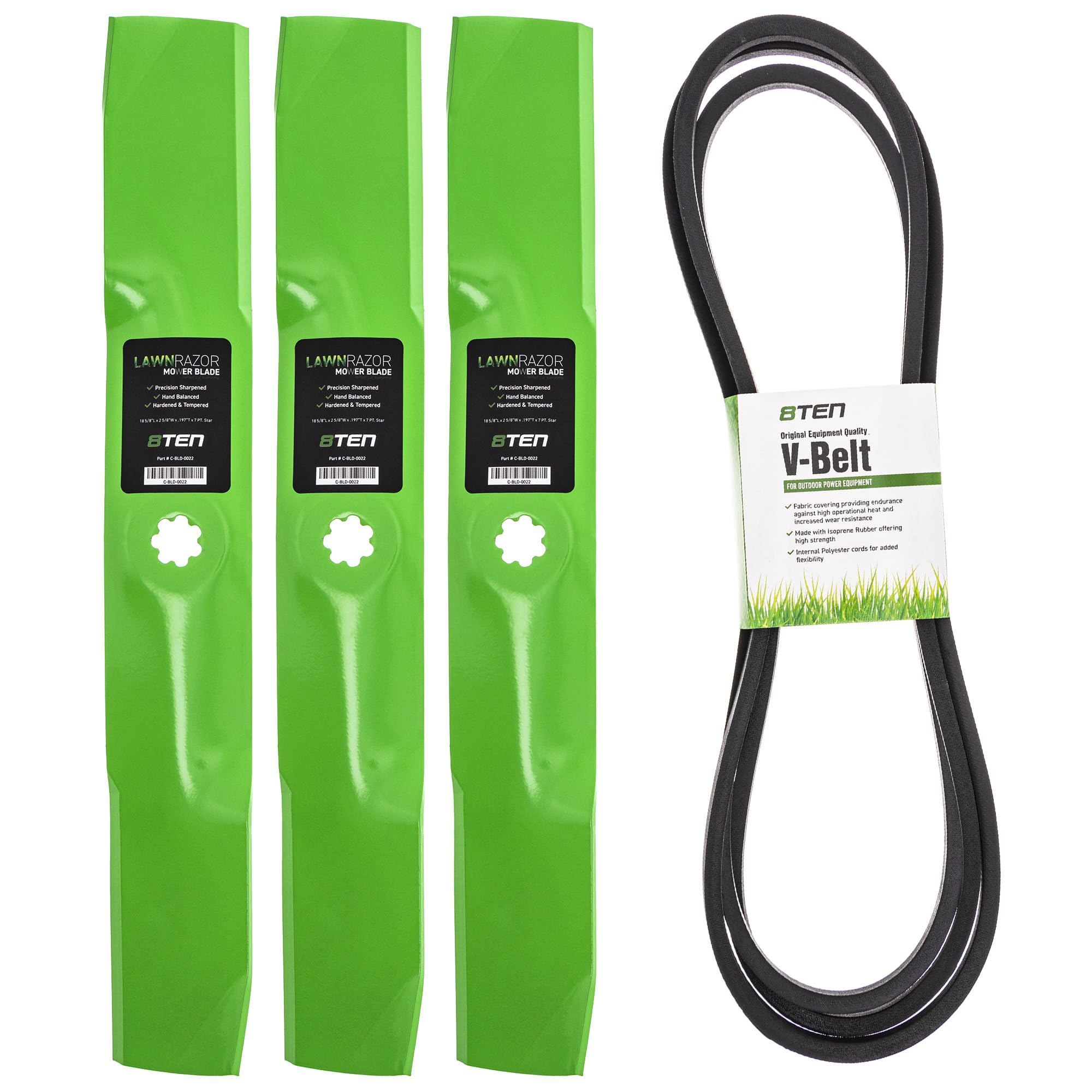 8Ten Deck Blade Belt Kit For John Deere D170 G110 190C La150 La175 Gx21380 Gx21395 54 Inch