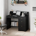 TTVIEW Computer Desk with Drawers and Hutch Shelf, Wood Executive Desk Writing Study Table with 43    Wide Tabletop, Small Desk 
