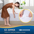 Jamrest Zippered Mattress Encasement Twin, Zipper Enclosed Mattress Waterproof Protector, Breathable & Noiseless Bed Mattress Co