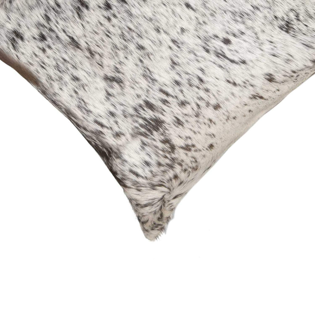 HomeRoots Salt & Pepper Grey/White Cowhide, Microsuede, Polyfill 18' x 18' x 5' Salt and Pepper Gray and White Cowhide Pillow