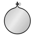 Kate and Laurel Yitro Round Industrial Modern Metal Framed Wall Mirror, 23.5x28.5, Black