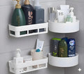 ZENOVISTA Wall Shelves Kitchen Bathroom Plastic Shelf SelfAdhesive Corner Stand Organizer Accessories Without Drilling Multipur