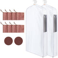 Briwooody Cotton Garment Bags, 2 Sets,Moth Protection,40 x 24 x 6 in, White