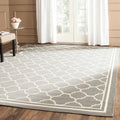 SAFAVIEH Courtyard Collection Area Rug - 9 x 12, Anthracite & Beige, Trellis Design, Non-Shedding & Easy Care, Indoor/Outdoor 