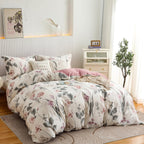 Oaite Duvet Cover Set Twin Size Floral Pattern 600 Thread Count Ultra Soft 100% Long Staple Cotton Duvet Cover Sets 3-Pc, Breath