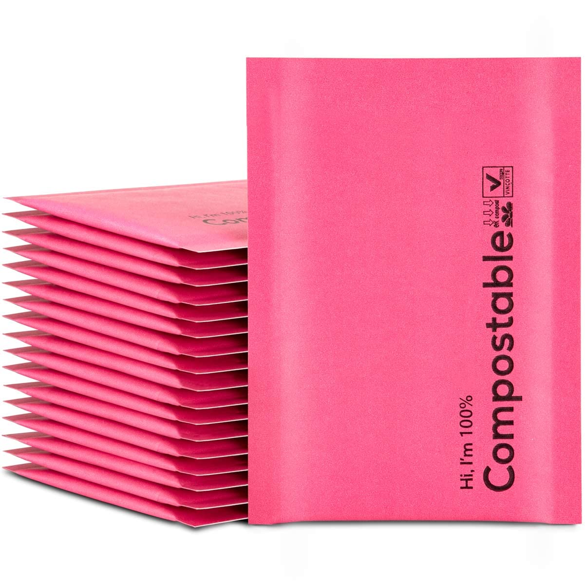 6X10 100% Biodegradable Bubble Mailers,25 Count Red #0 Compostable Padded Packaging Wrap Envelopes Pouches Eco Friendly Self Sea