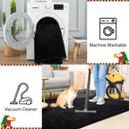 Przemy Washable Area Rug For Living Room Bedroom, 6X9 Feet Black Memory Foam Rug, Super Soft Modern Indoor Carpet For Kids Room